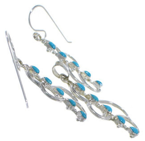 Sterling Silver Turquoise Pendant Earrings Jewelry Set NX65554